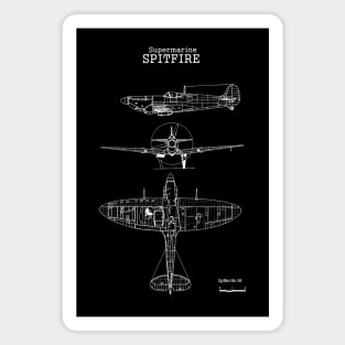 Supermarine Spitfire | World War 2 Plane Blueprint Magnet